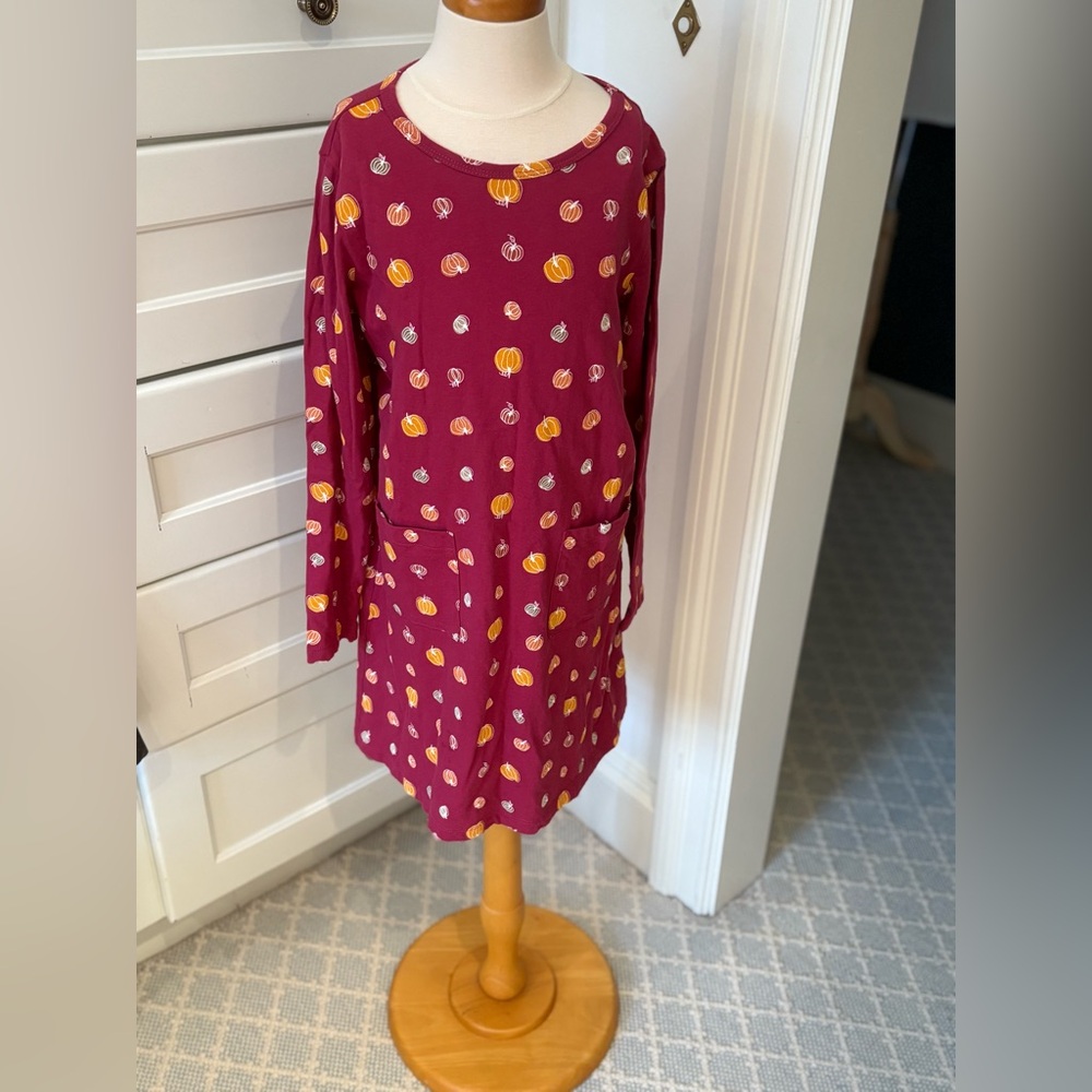 Crewcuts Pumpkin Patterned Long Sleeve Dress Size 8